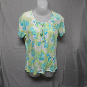 Studio Works green white leaf design top M